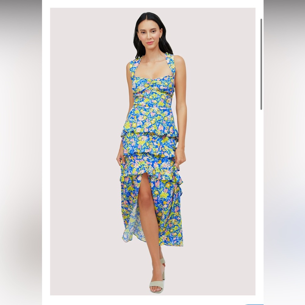LOST + WANDER FLORAL ESCAPADE MAXI DRESS SIZE L